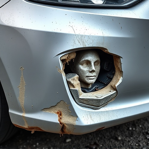 damaged car bumper