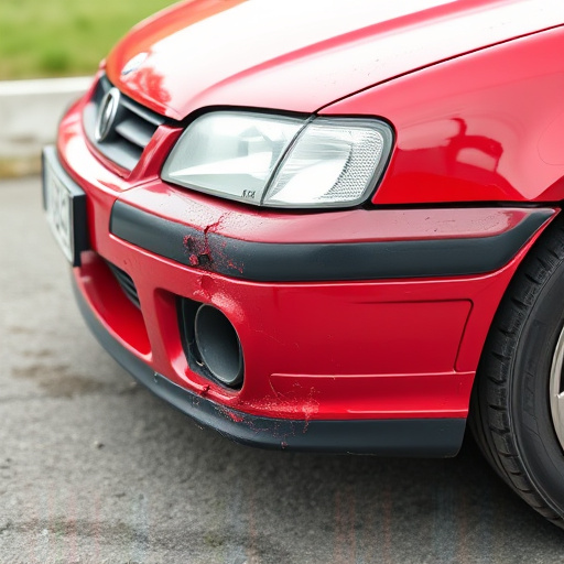 damaged car bumper