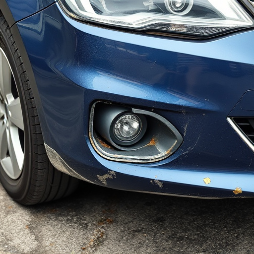 damaged car bumper