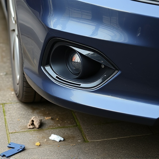 damaged car bumper