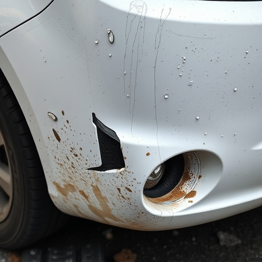 damaged car bumper