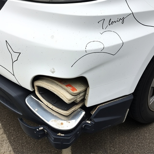 damaged car bumper