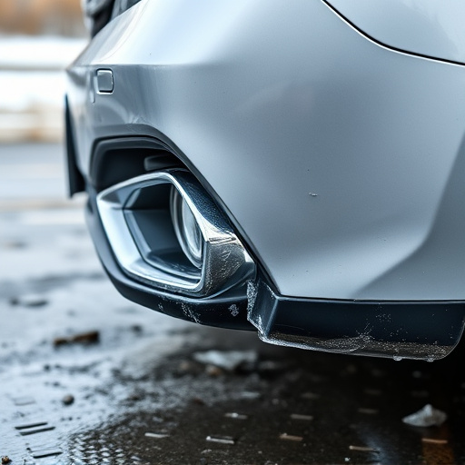 damaged car bumper