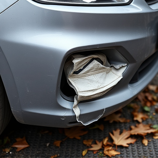 damaged car bumper