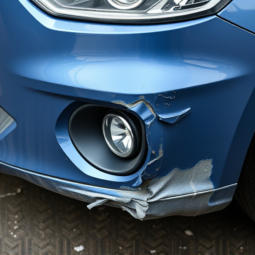 damaged car bumper
