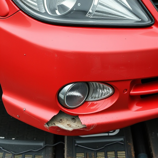 damaged car bumper