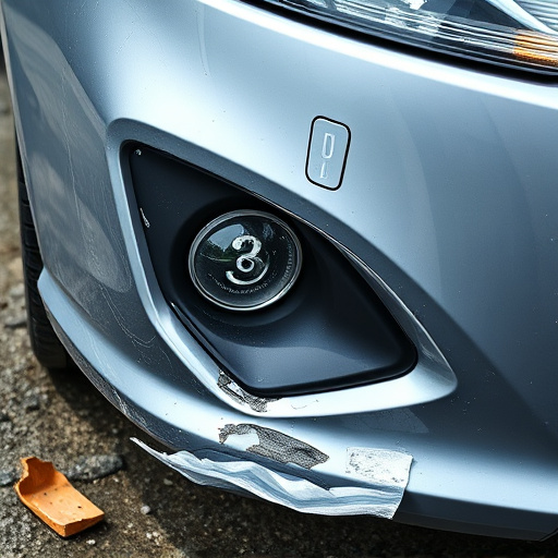 damaged car bumper