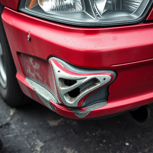 damaged car bumper