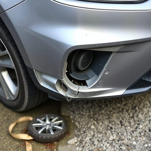 damaged car bumper