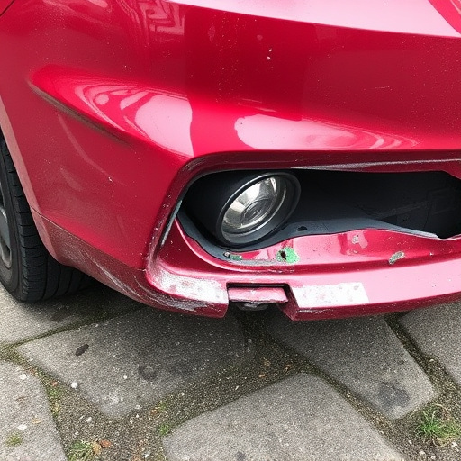 damaged car bumper