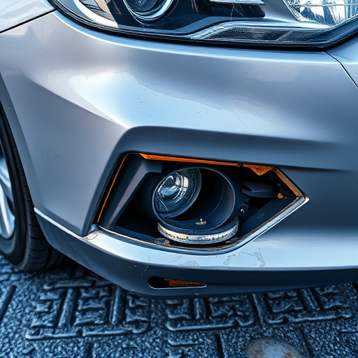 damaged car bumper