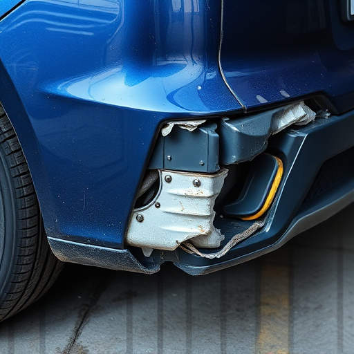 damaged car bumper