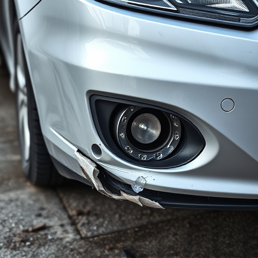damaged car bumper