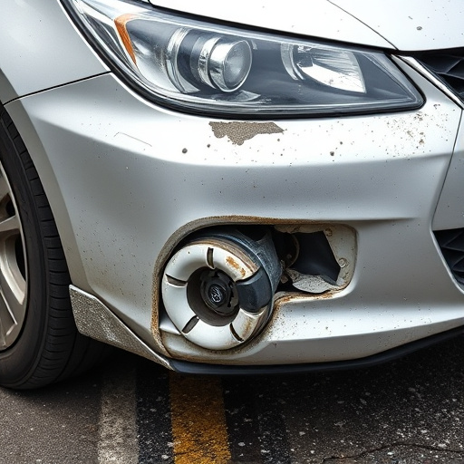 damaged car bumper