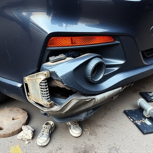 damaged car bumper