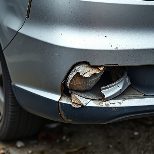 damaged car bumper