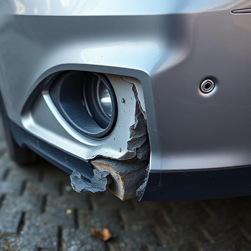damaged car bumper