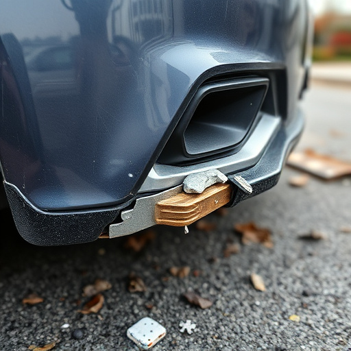 damaged car bumper