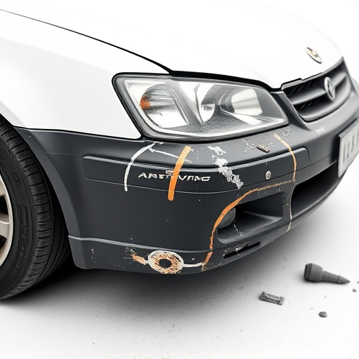 damaged car bumper