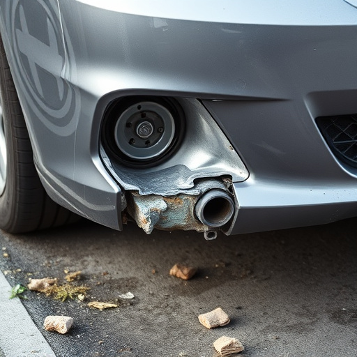 damaged car bumper