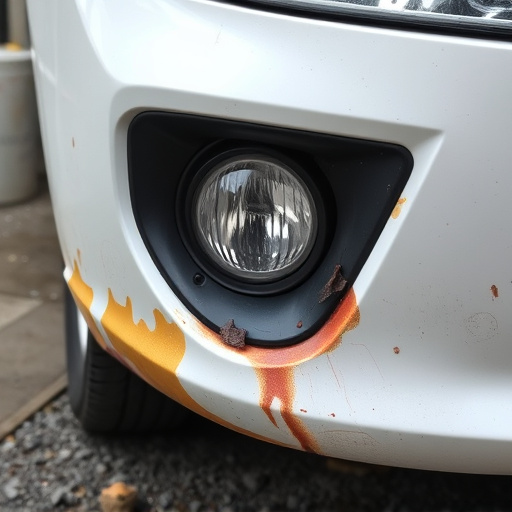 damaged car bumper