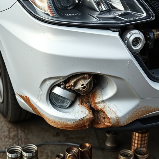 damaged car bumper