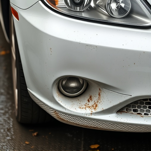damaged car bumper