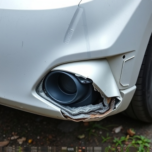 damaged car bumper