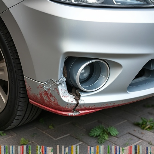 damaged car bumper