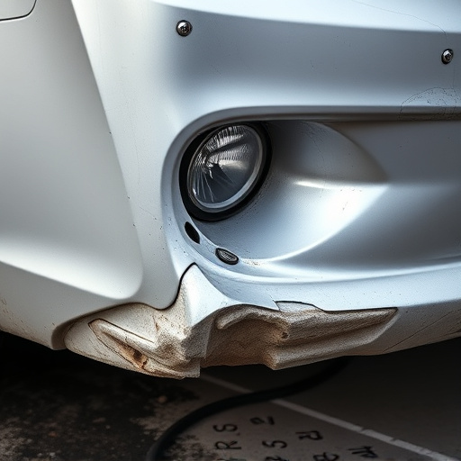 damaged car bumper