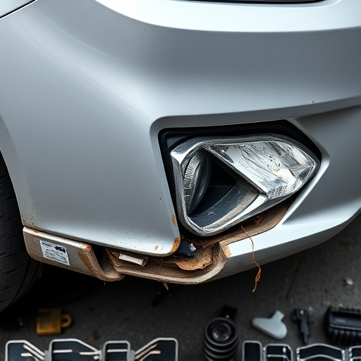 damaged car bumper