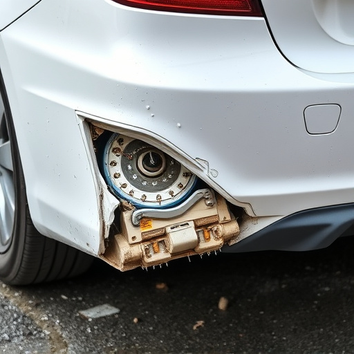 damaged car bumper