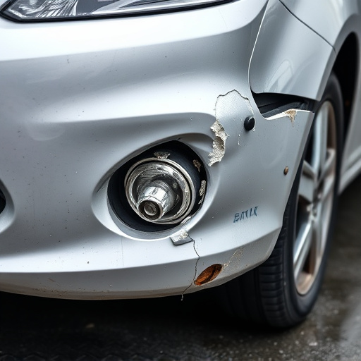 damaged car bumper