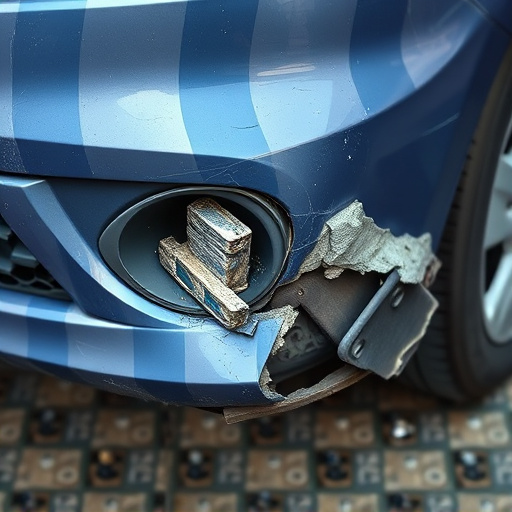 damaged car bumper