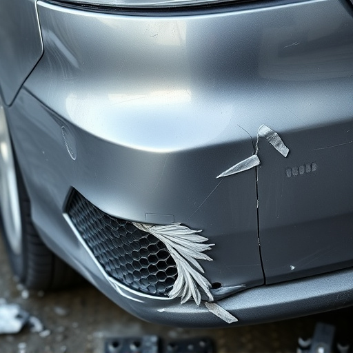 damaged car bumper
