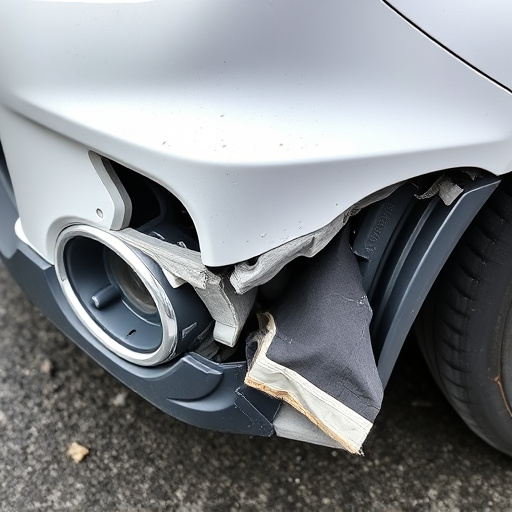 damaged car bumper