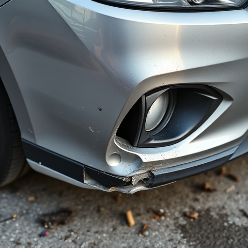 damaged car bumper