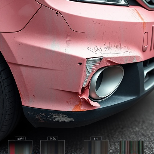 damaged car bumper