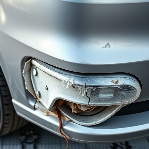 damaged car bumper