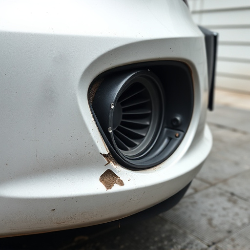 damaged car bumper