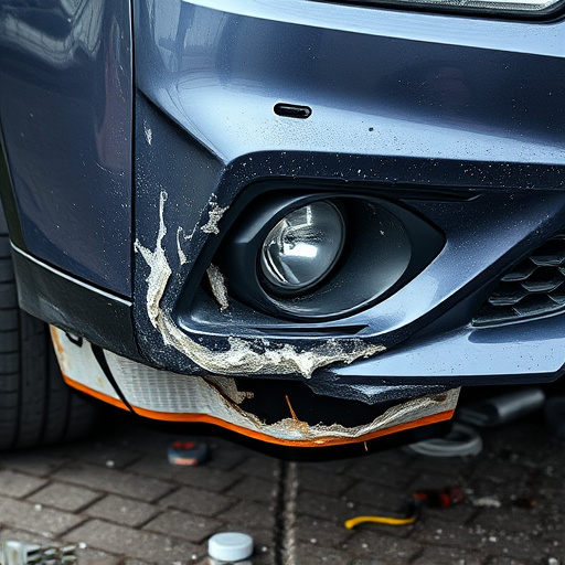 damaged car bumper