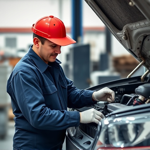auto technician working
