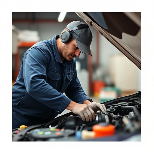 auto technician working