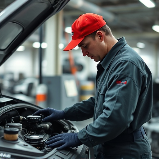 auto technician working