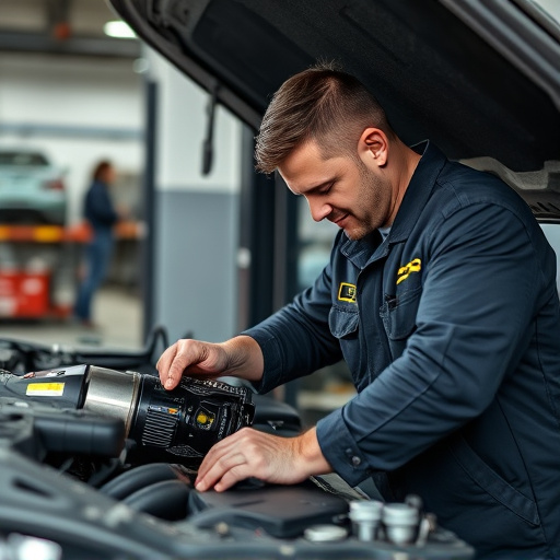 auto technician working