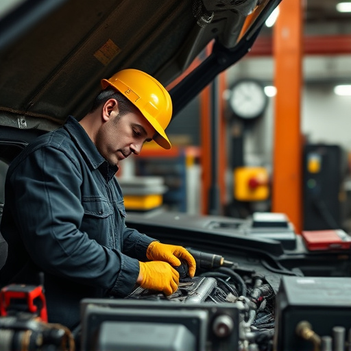 auto technician working