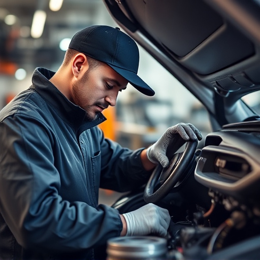 auto technician working