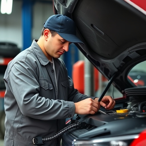 auto technician working