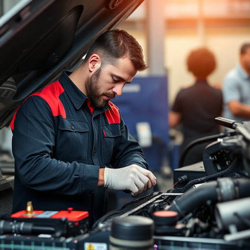 auto technician working