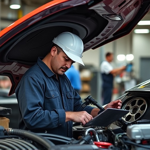 auto technician working